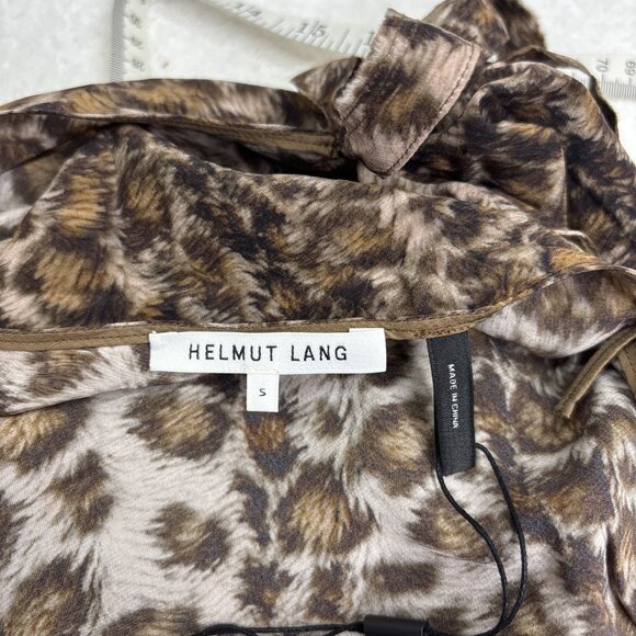 Helmut Lang Silk Overlay Tank Top Tie Side Leopard Print Sz Small NWT Orig $320 - Picture 11 of 14